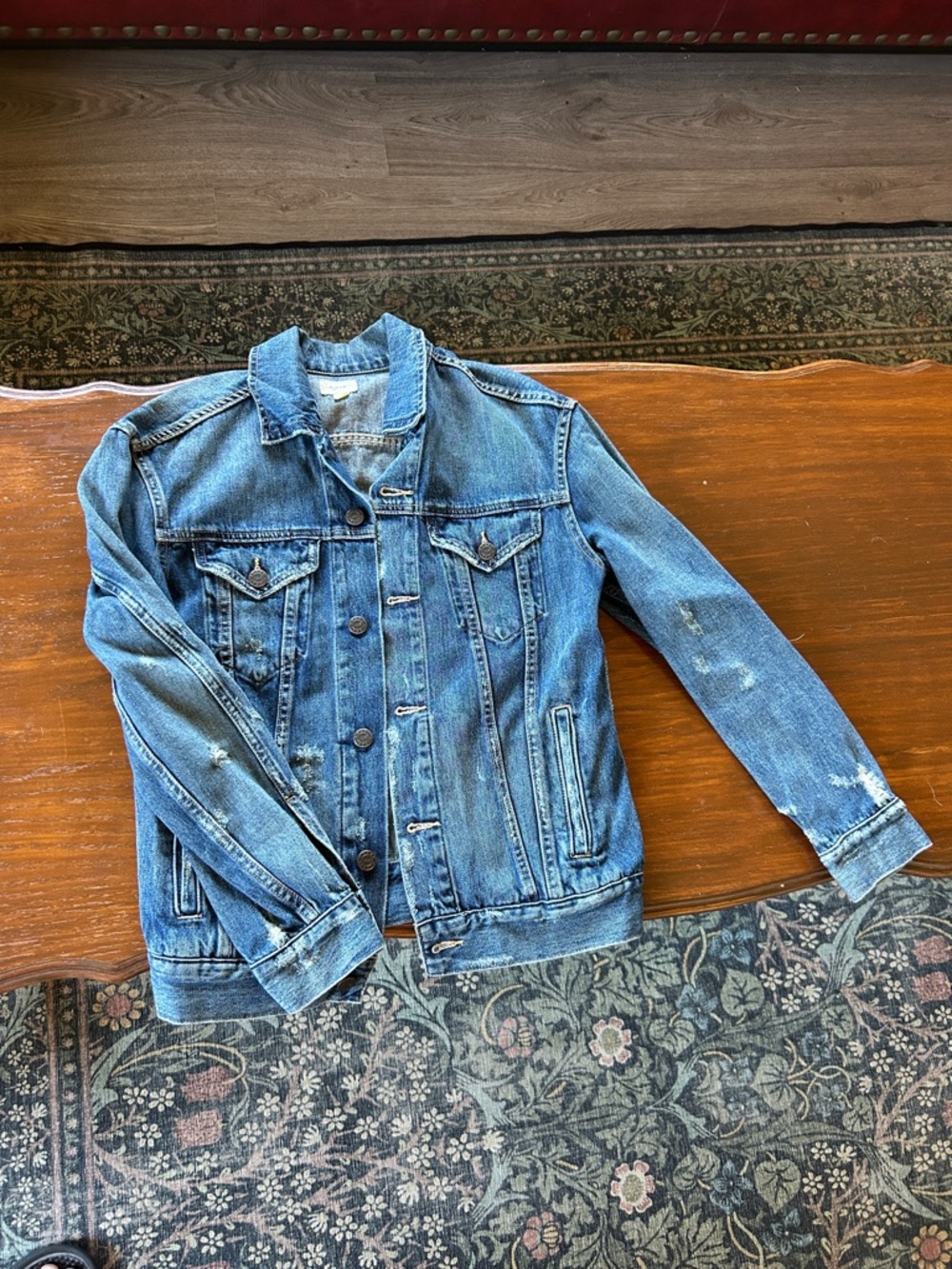 Able Women’s Blue Denim Jacket - Distressed Trucker Style